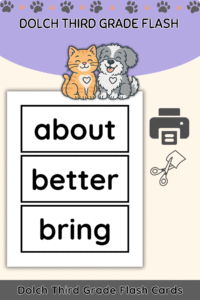 Free Dolch Sight Word Flashcards – Third Grade