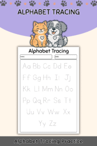 Alphabet Tracing Practice – Uppercase & Lowercase Letters (A–Z)