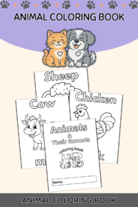 Animals & Their Sounds Coloring Book