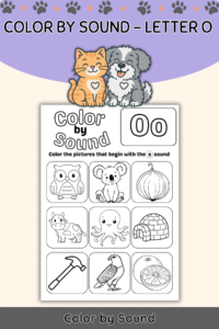 Color by Beginning Sound – Letter O Worksheet