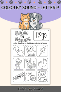 Color by Beginning Sound – Letter P Worksheet