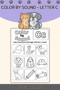Color by Beginning Sound – Letter C Worksheet