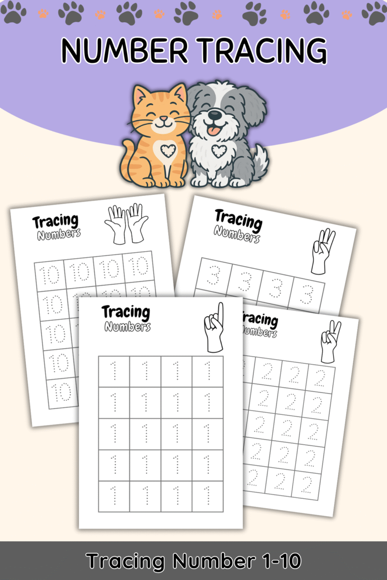 Number Tracing Practice – 1 to 10
