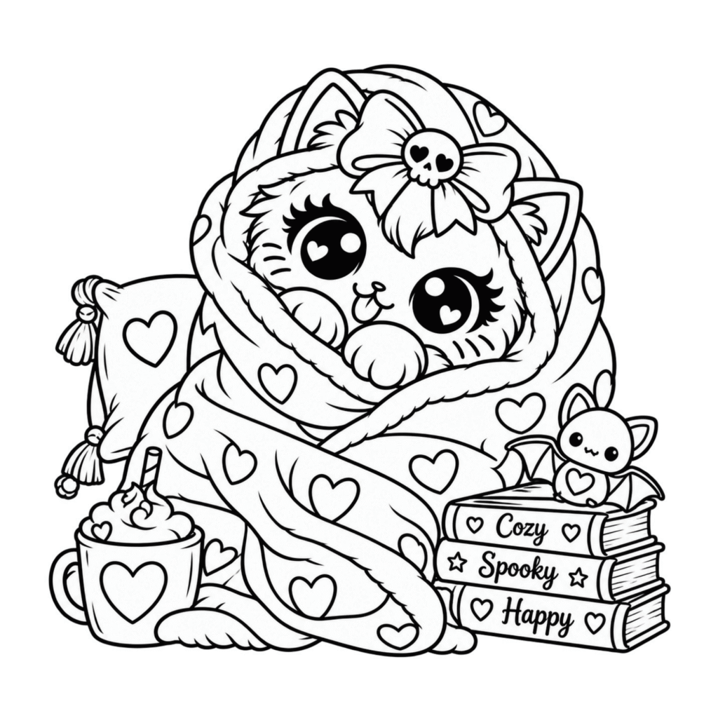 Inky’s Life Cute Cat Coloring Book