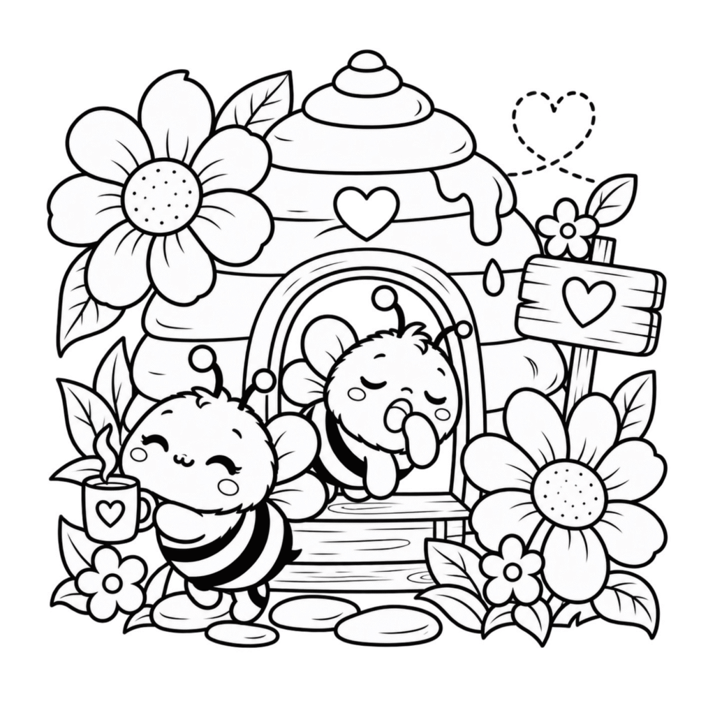 These little bees have things to do! ππΌ Busy Bees is a free 10-page Bold & Easy printable coloring book filled with honey, flowers, gardening, baking and two ridiculously busy little bees.