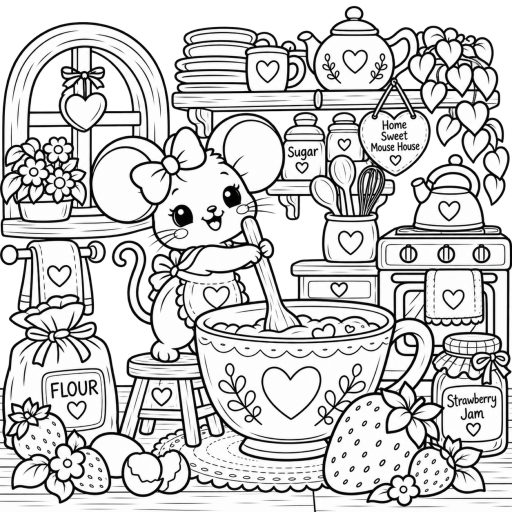 Little Mouse House — Bold & Easy Coloring Book
