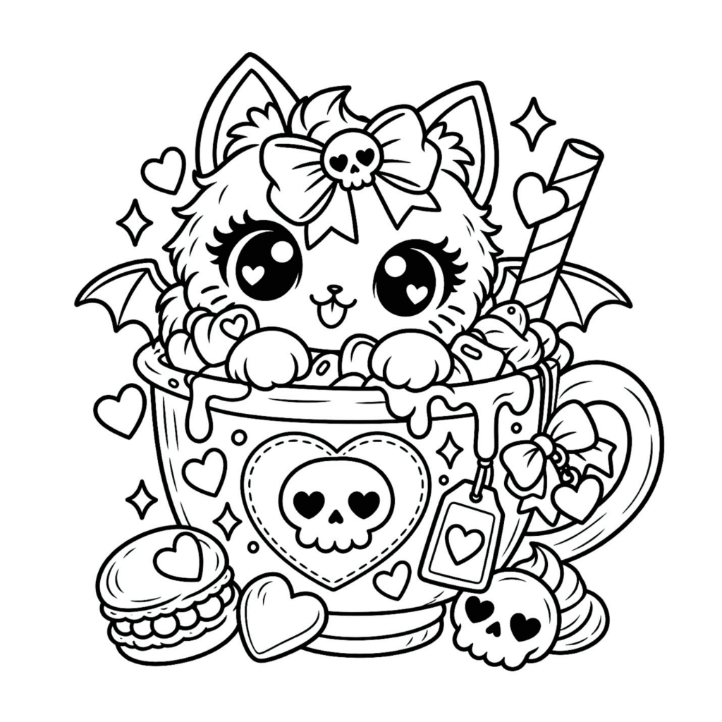 Inky’s Life Cute Cat Coloring Book