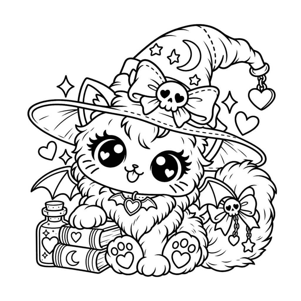 Inky’s Life Cute Cat Coloring Book