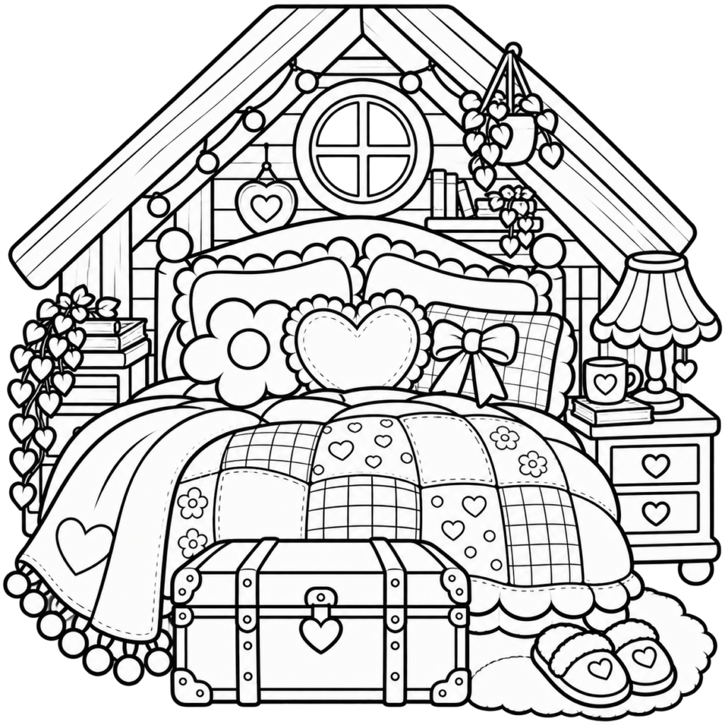 Fluffy beds, chunky blankets and the coziest little spaces. 🛏️🎀 Cozy Bedrooms is a Bold & Easy printable coloring book filled with relaxing bedroom scenes just waiting for your colors.