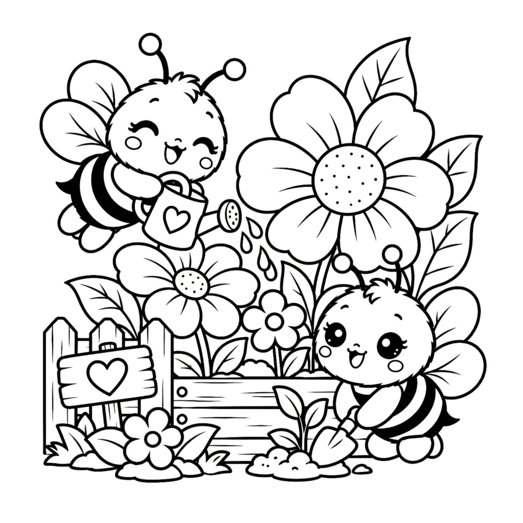 These little bees have things to do! ππΌ Busy Bees is a free 10-page Bold & Easy printable coloring book filled with honey, flowers, gardening, baking and two ridiculously busy little bees.