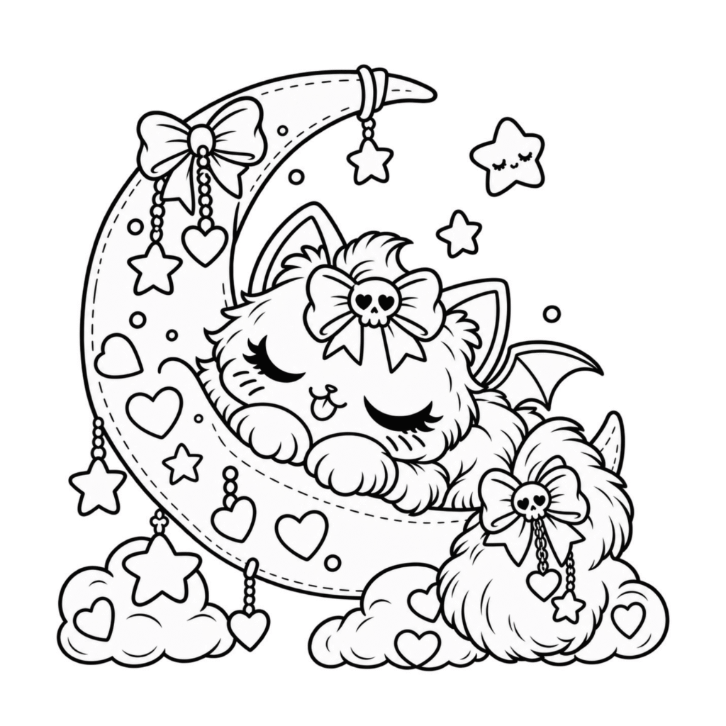 Inky’s Life Cute Cat Coloring Book