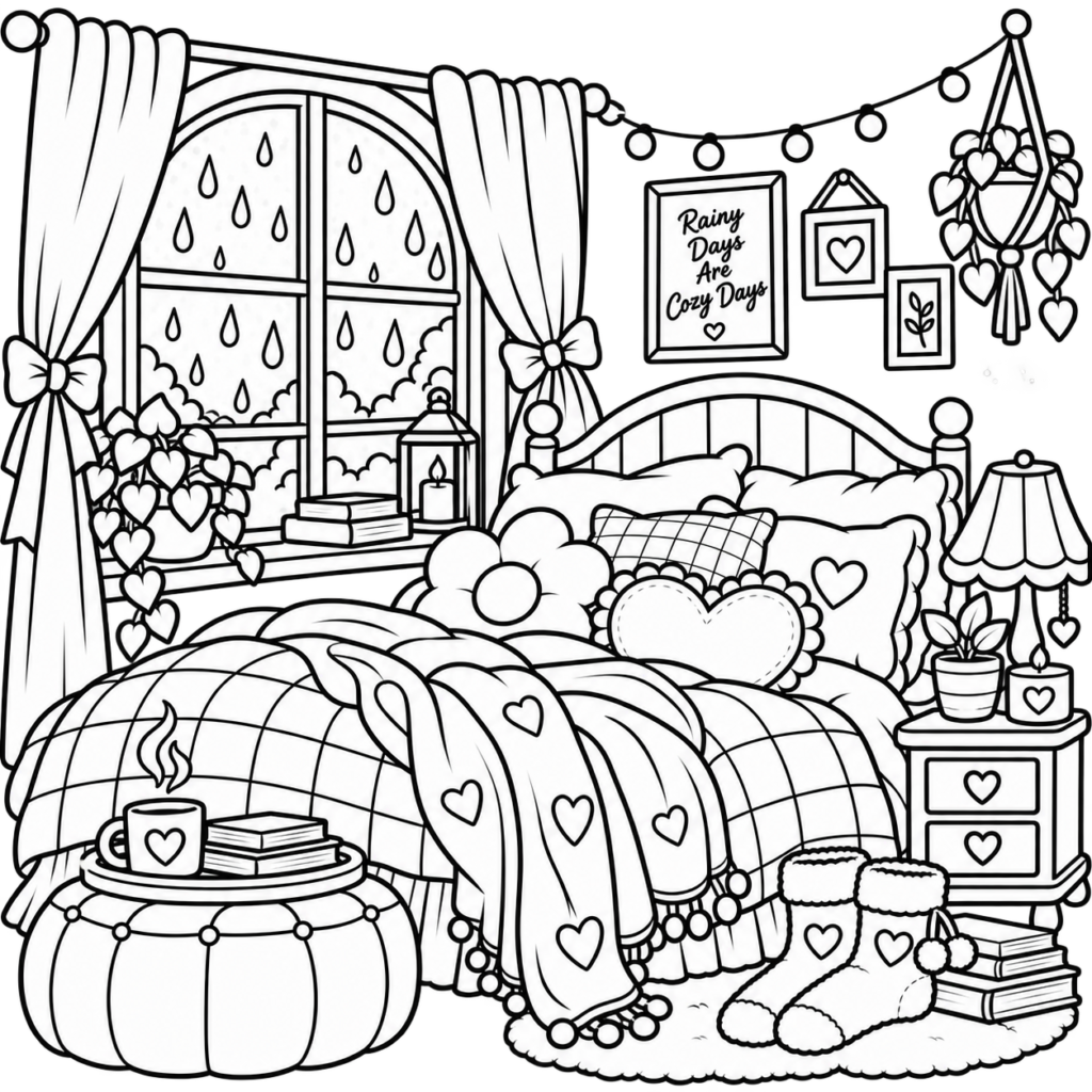 Fluffy beds, chunky blankets and the coziest little spaces. 🛏️🎀 Cozy Bedrooms is a Bold & Easy printable coloring book filled with relaxing bedroom scenes just waiting for your colors.