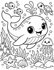 Free Cute Whale Coloring Page