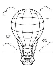 Free Hot Air Balloon Coloring Page | Loaf & Stitch