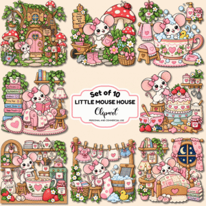 Little Mouse House Clip Art