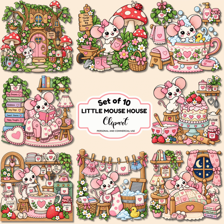 Little Mouse House Clip Art