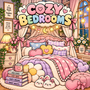 Fluffy beds, chunky blankets and the coziest little spaces. 🛏️🎀 Cozy Bedrooms is a Bold & Easy printable coloring book filled with relaxing bedroom scenes just waiting for your colors.